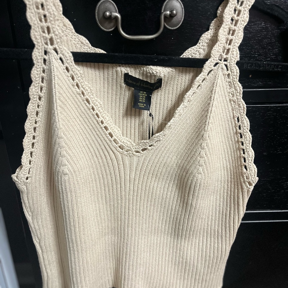 House of Harlow 1960 Cream Knit Tank Top - Picture 3 of 4